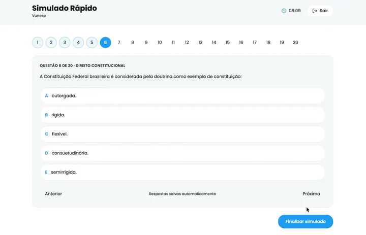 Tela da plataforma - RESPONDA ÀS QUESTÕES